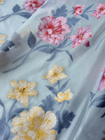 Floral Embroidered Illusion Midi A-Line Dress