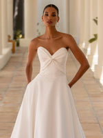 Off-the-Shoulder A-Line Wedding Dress with Bow