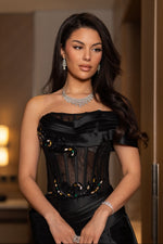 Corset Evening Gown with Beaded Bodice