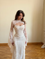 Lace Bell Sleeve Corset Mermaid Wedding Dress