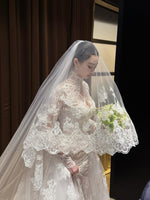High Neck Long Sleeve Lace Mermaid Wedding Dress