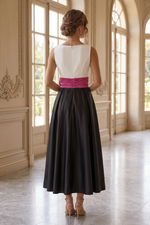 A-Line Midi Dress with Bow Waistband