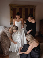 Strapless Satin A-Line Wedding Dress with Basque Waist