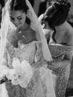 Off Shoulder Long Sleeve Lace Mermaid Wedding Dress