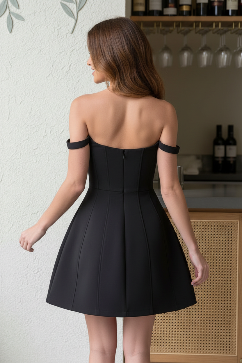 Strapless Bowknot A-Line Cocktail Mini Dress