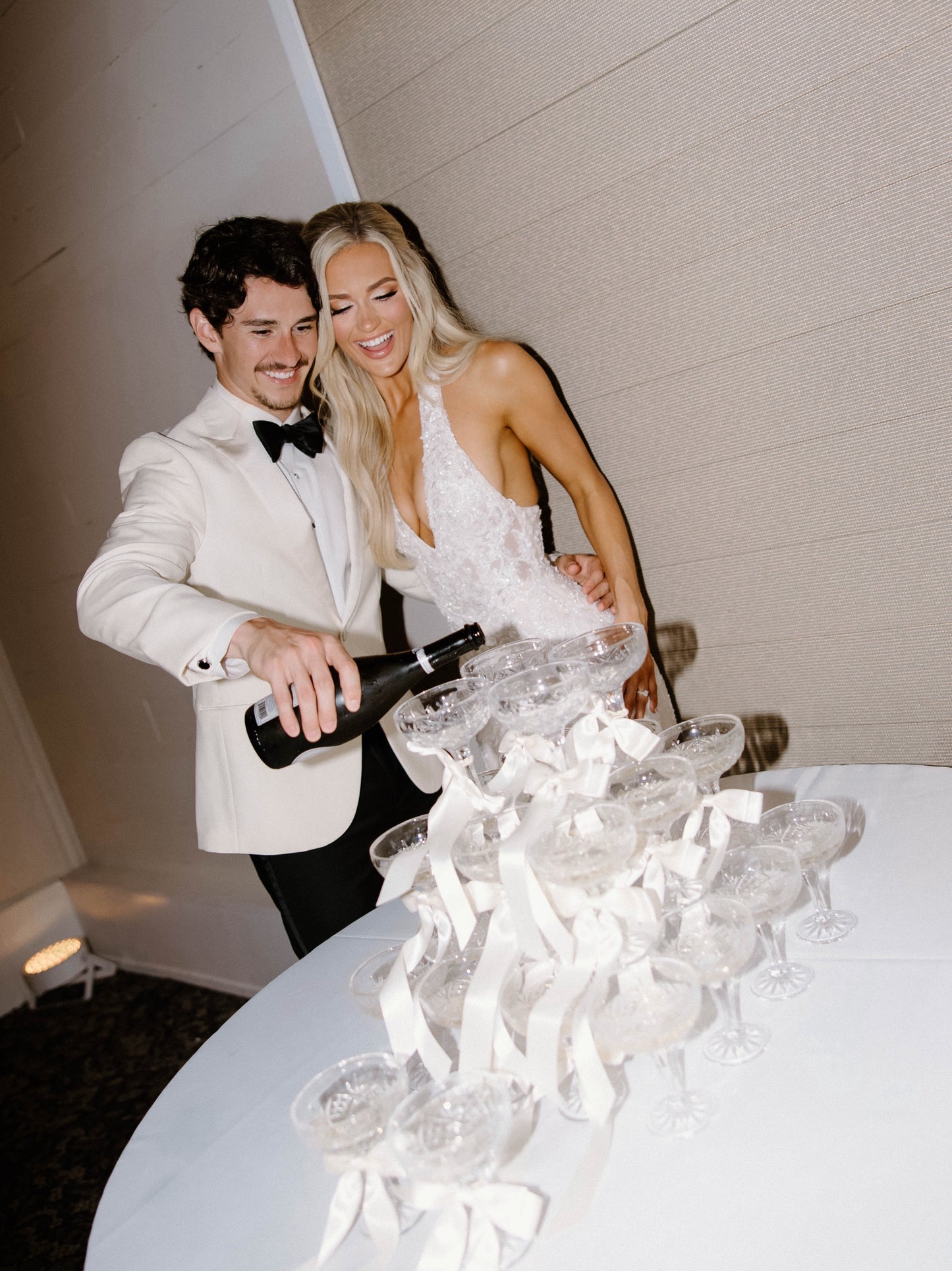 Deep V-Neck Lace Mermaid Wedding Dress with Train