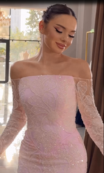 Off-the-Shoulder Lace Mermaid Evening Gown