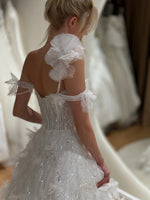 Romantic Sequin Corset Ball Gown Wedding Dress