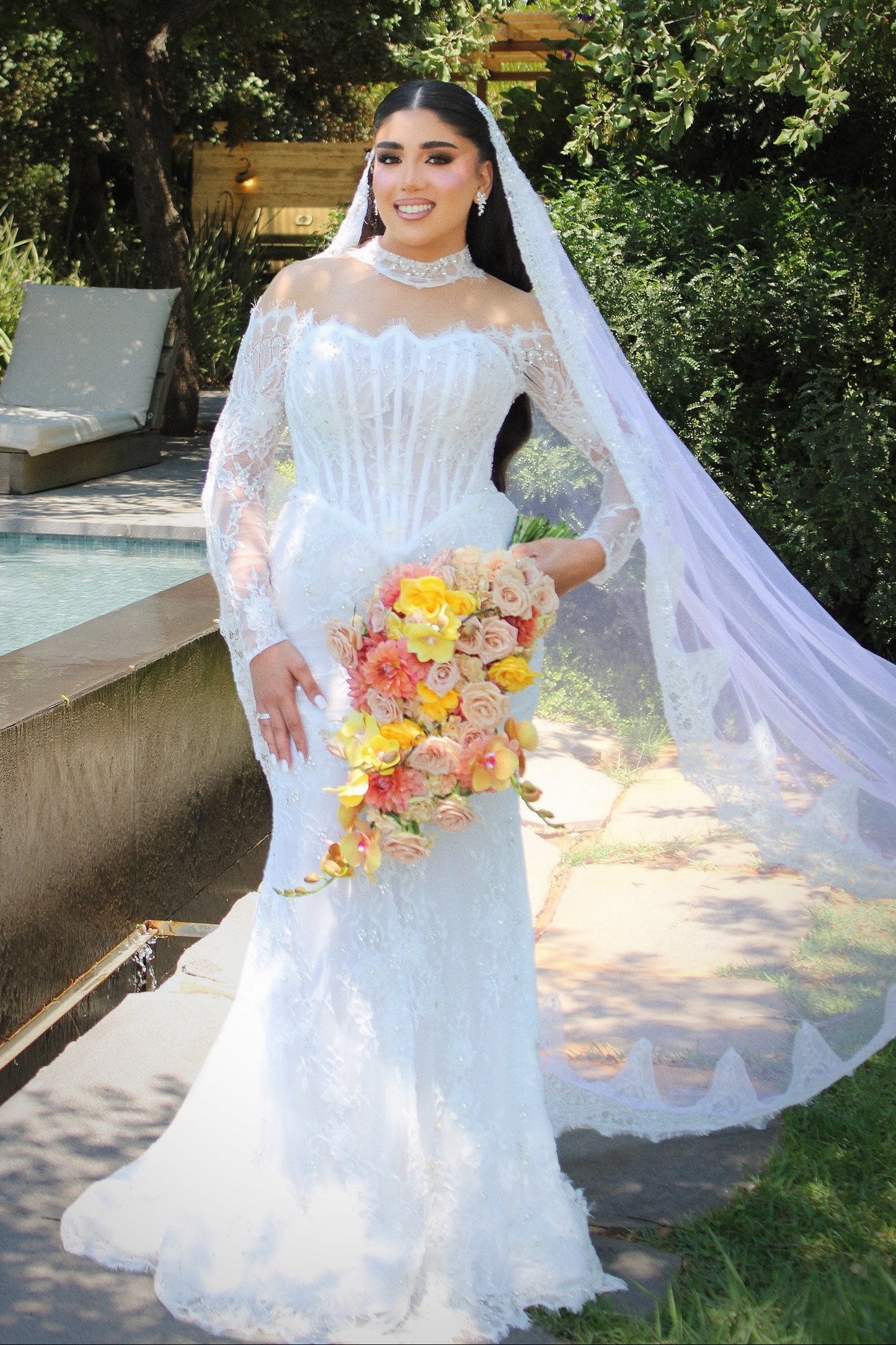 Off-Shoulder Corset Lace Mermaid Wedding Gown