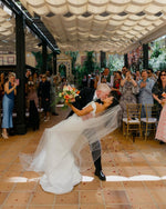 Off-the-Shoulder Cowl Neck Satin Wedding Dress