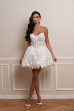 Strapless Sweetheart Lace Corset Mini Dress