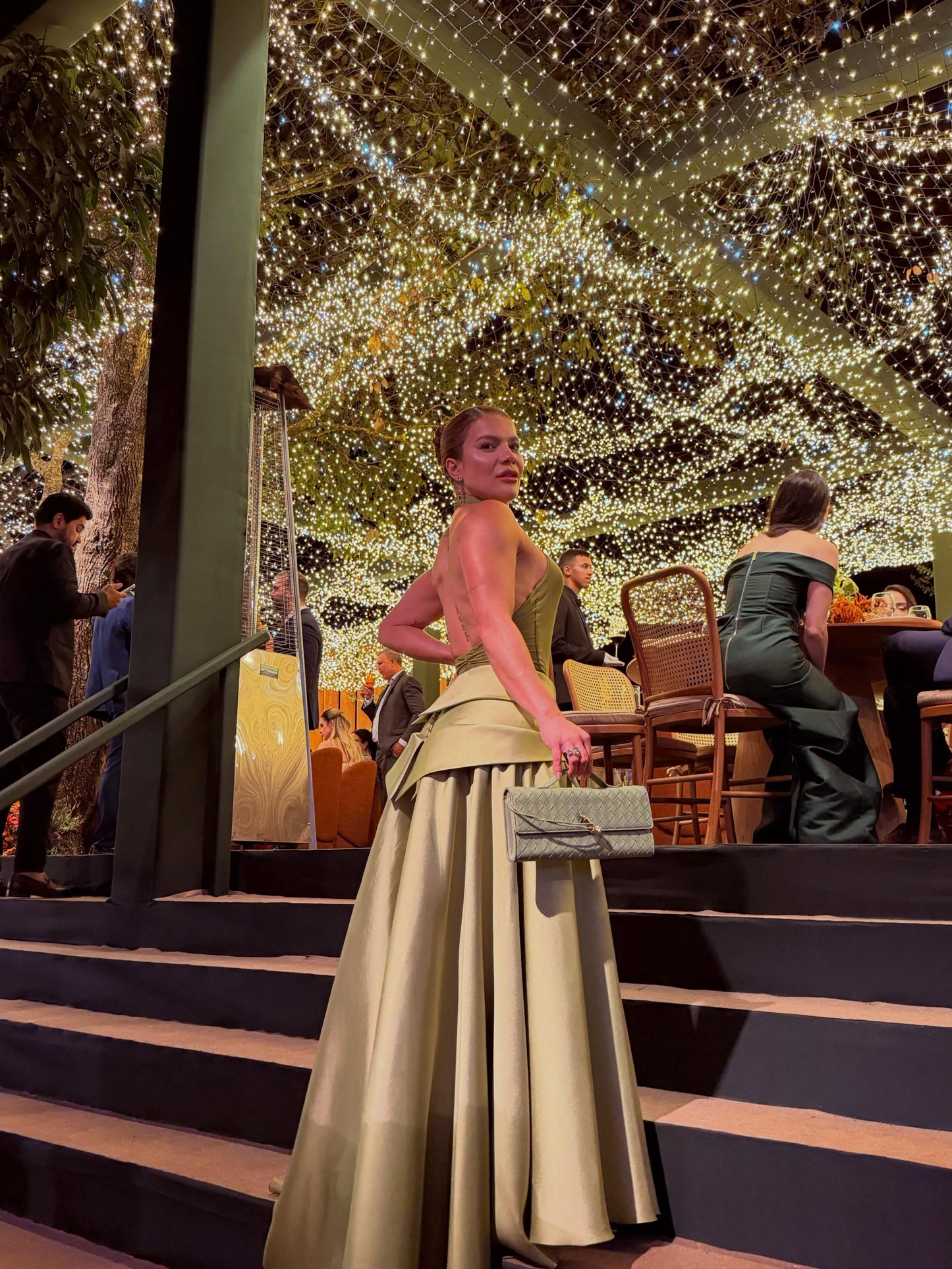 Halter Neck Backless Satin A-Line Evening Gown