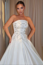 Strapless Beaded Ball Gown Wedding Dress