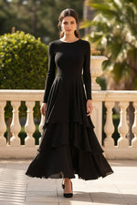 Long-Sleeve Tiered Ruffle Maxi Dress