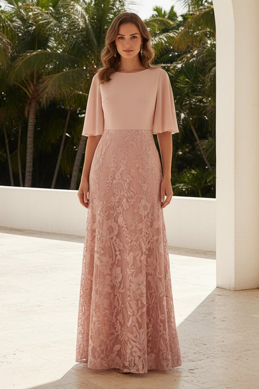 Lace A-Line Floor-Length Formal Dress