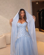 Strapless Beaded Chiffon Formal Gown