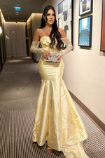 Mermaid Evening Gown with Lace Sleeves