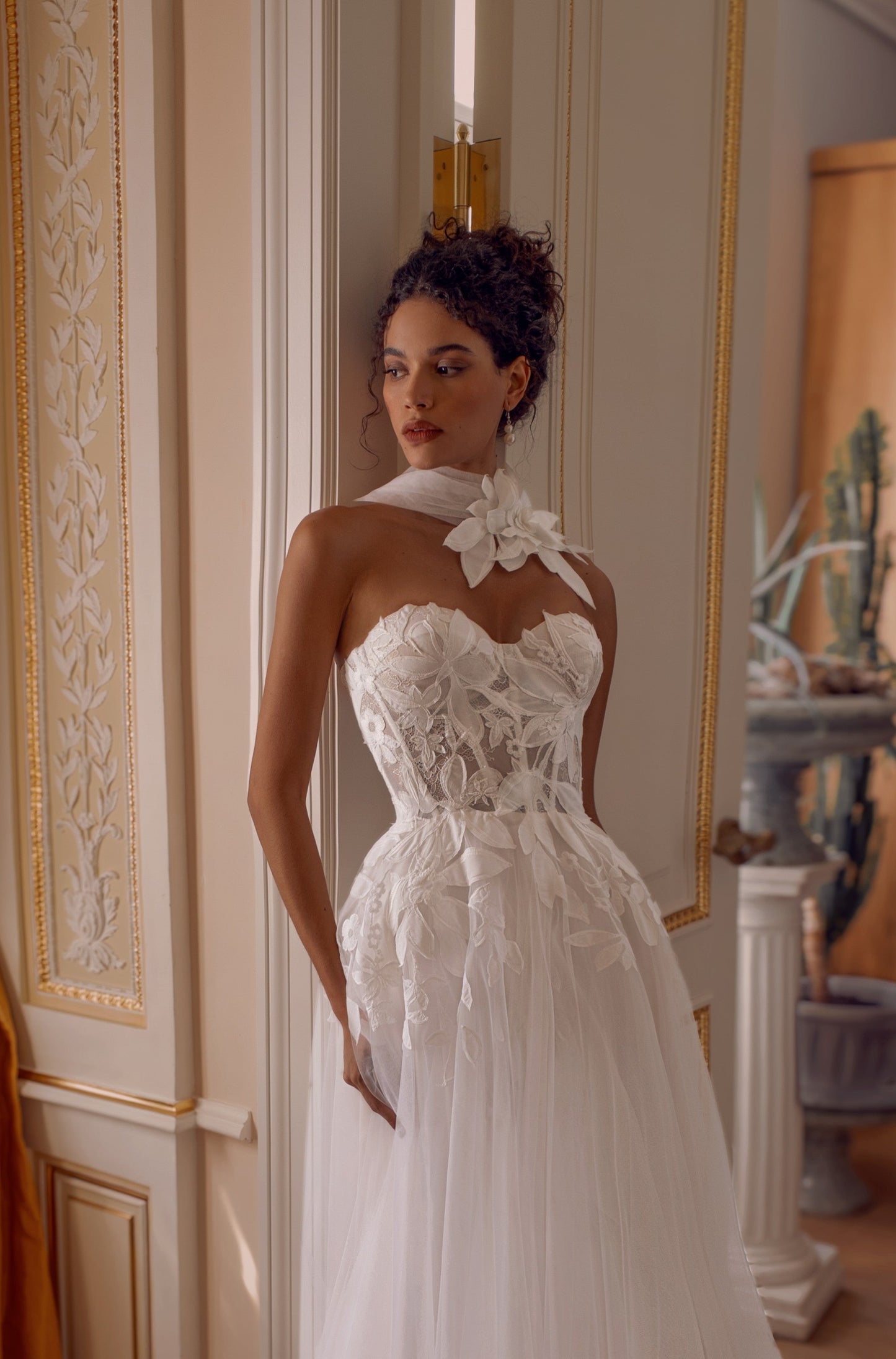 Sweetheart A-Line Tulle Wedding Dress with Corset Bodice