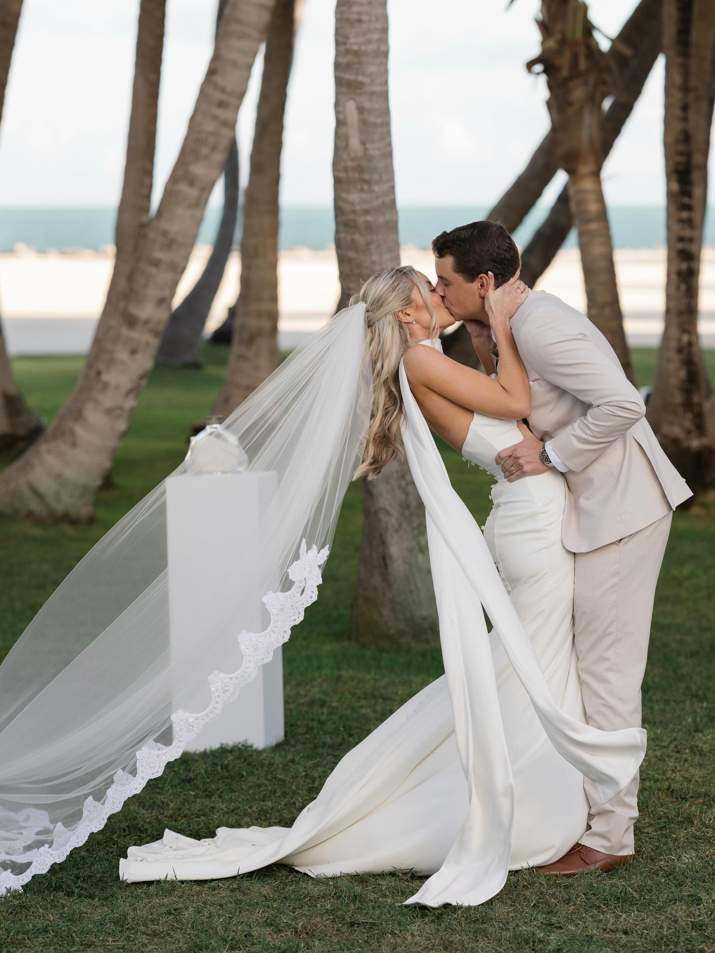 Minimalist Strapless Crepe Wedding Dress