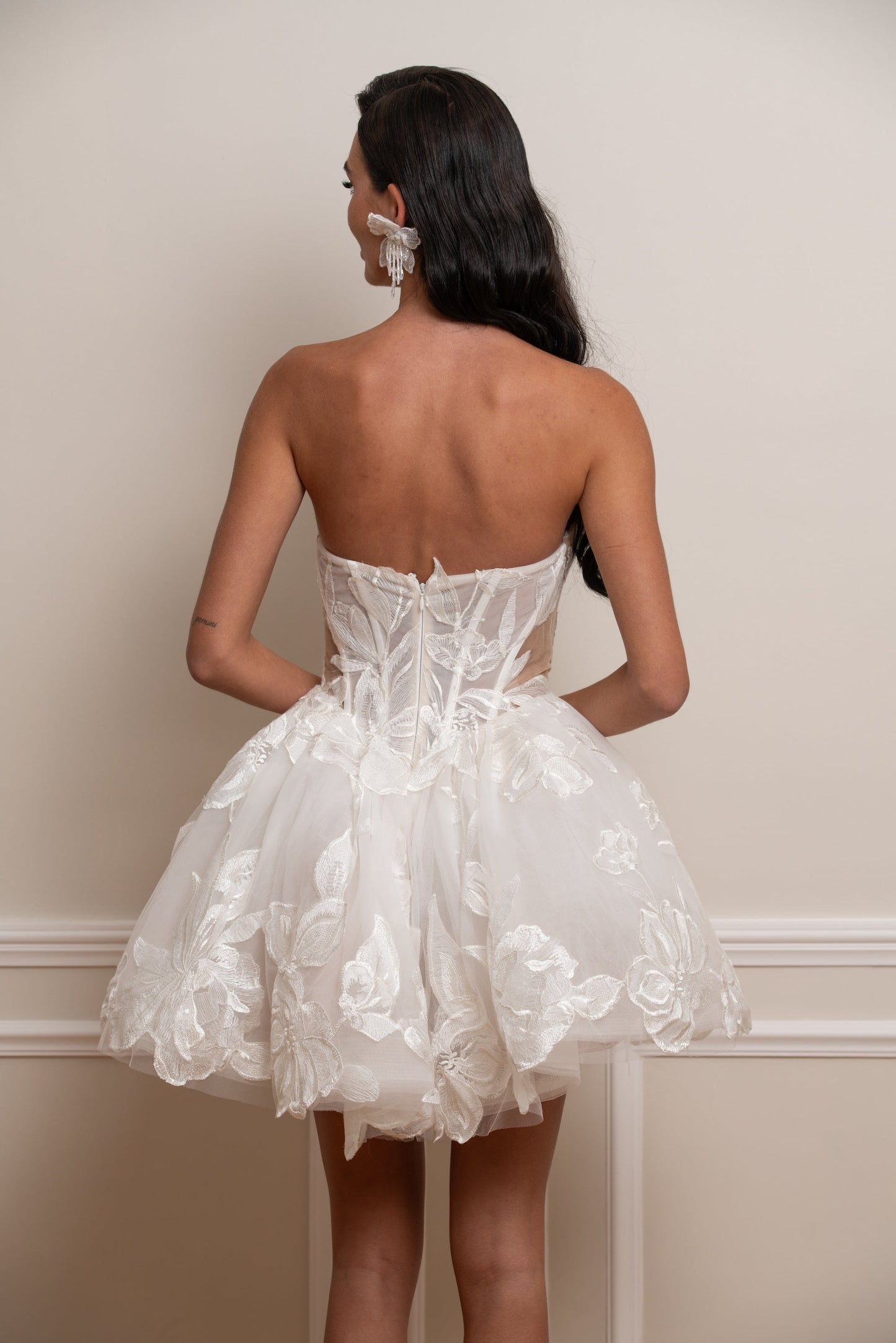 Strapless Sweetheart Lace Corset Mini Dress