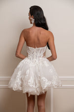 Strapless Sweetheart Lace Corset Mini Dress