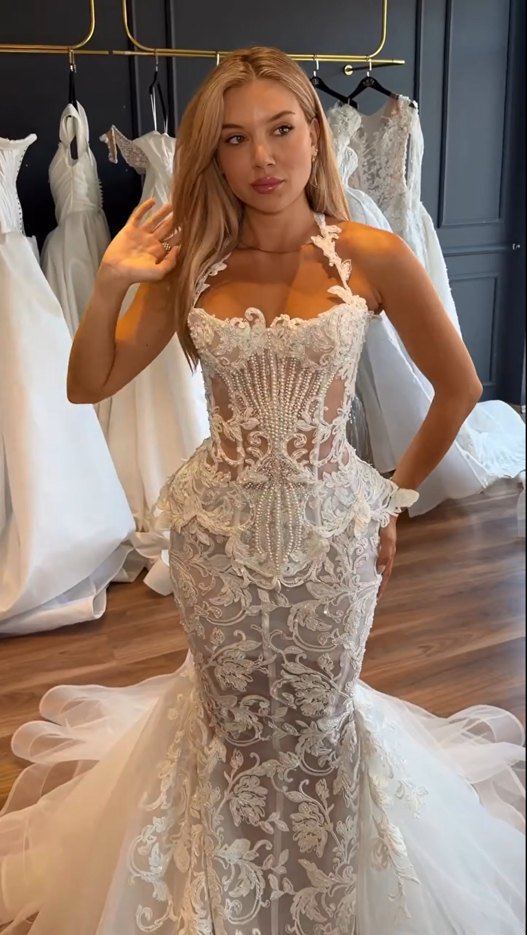 Pearl Corset Mermaid Wedding Dress