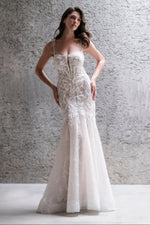 Lace Mermaid Wedding Dress with Spaghetti Straps