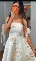 Floral Embroidered High-Low Midi Dress