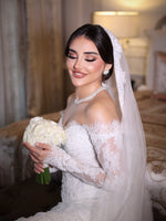Off-the-Shoulder Lace Long Sleeve Mermaid Wedding Dress