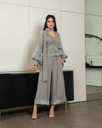 Elegant Two-Piece Pantsuit with Balloon Sleeves