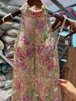 Embroidered Floral High Neck Mermaid Evening Gown