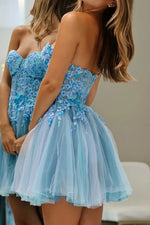 Sweetheart Corset Tulle Short Prom Dress