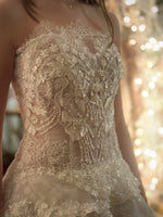 Tiered Lace Corset Mini Dress with Appliques