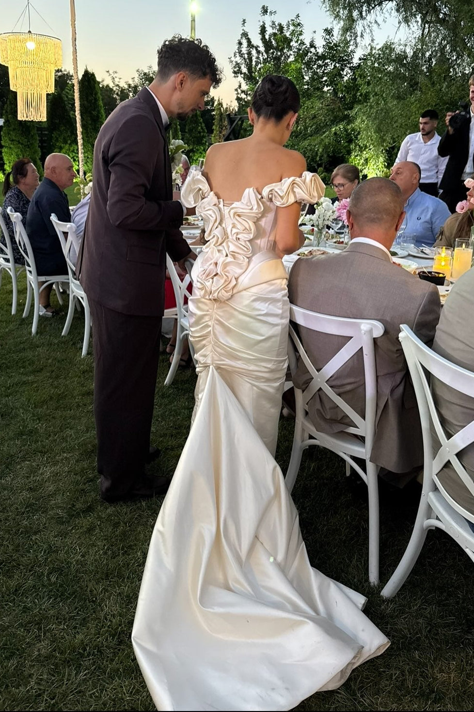 Corset Mermaid Wedding Dress with Ruffled Back