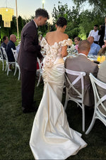 Corset Mermaid Wedding Dress with Ruffled Back