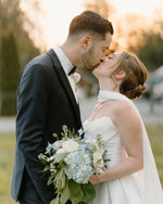Strapless Satin A-Line Wedding Dress with Chapel Train