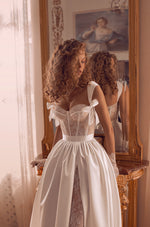 Corset Sweetheart A-Line Wedding Dress with Slit