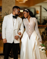 Convertible Mermaid Wedding Dress with Overskirt