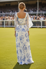 Floral Beaded Waist Maxi Dress