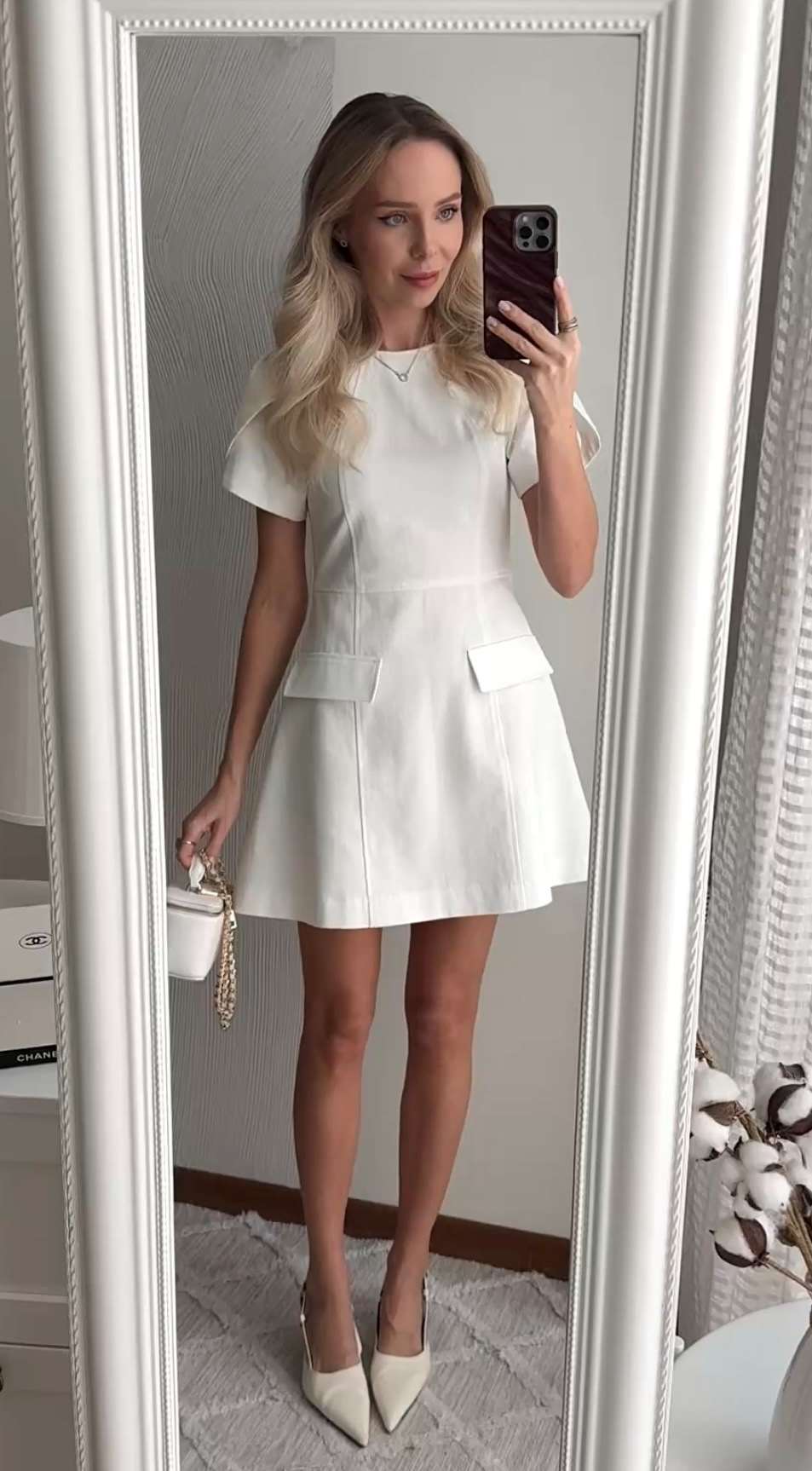 Tailored Short Sleeve A-Line Mini Dress