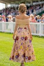 Floral Embroidered Off-the-Shoulder A-Line Dress