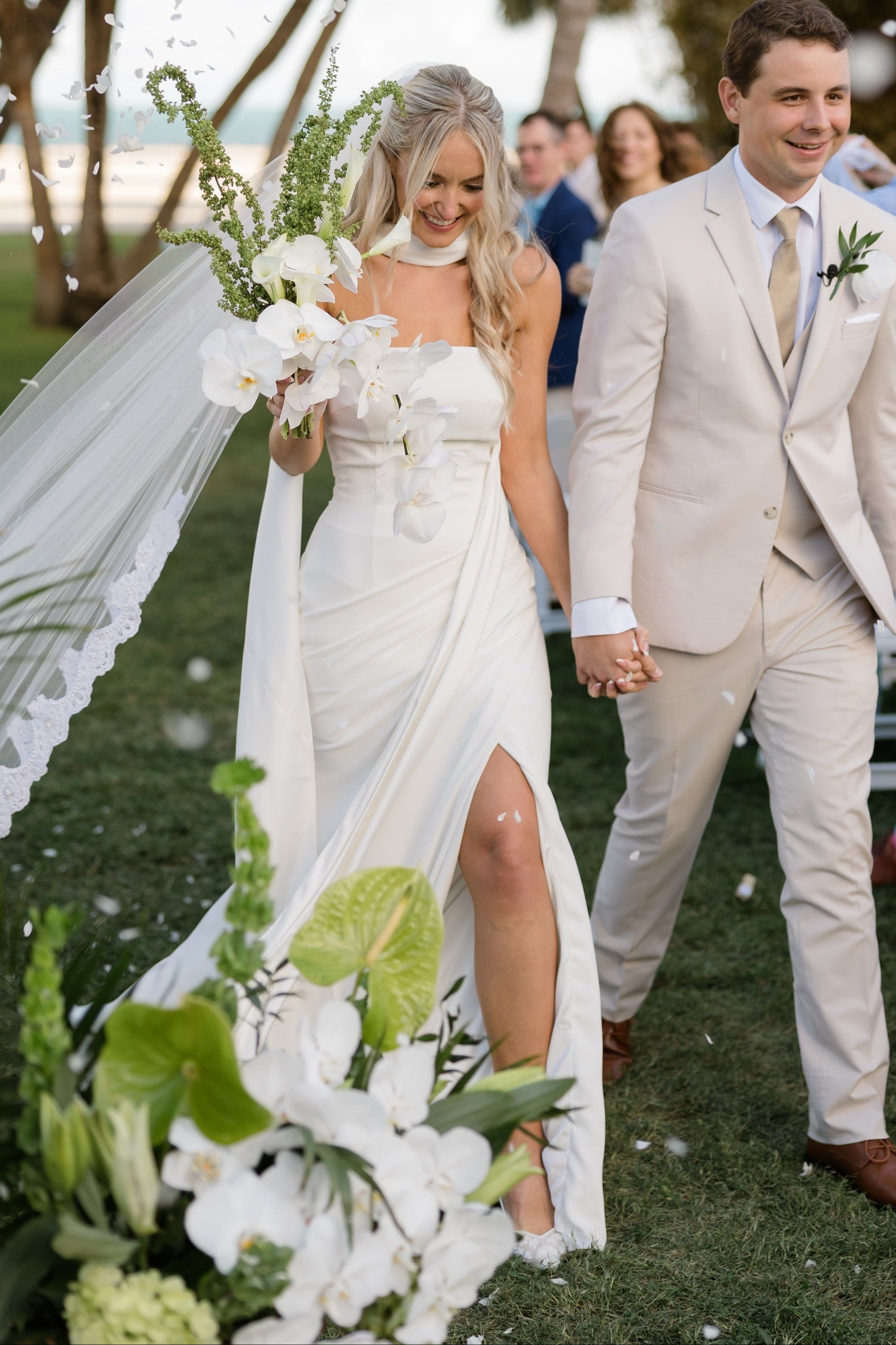 Minimalist Strapless Crepe Wedding Dress