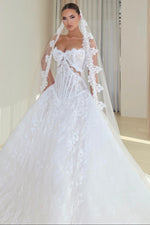Strapless Lace Ball Gown Wedding Dress
