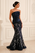 Strapless Lace Mermaid Evening Gown