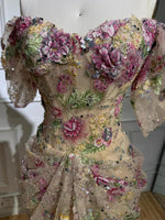 Off-the-Shoulder Floral Embroidery Mermaid Gown
