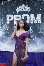 Modern Grape Sweetheart One Shoulder Prom Dress Split Long With Beadings