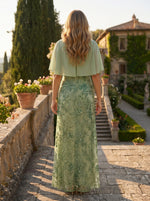 Short Sleeve V-Neck Lace Appliques Chiffon Mother of the Bride Dresses
