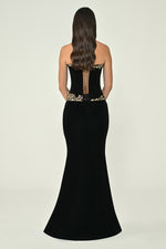 Beaded Sparkle Strapless Sleeveless Mermaid Formal Evening Dress