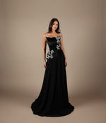 Black Sweetheart Sparkle Flowers Mermaid Floor-Length Evening Dress