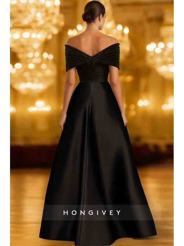 Off the Shoulder Mermaid Court Train Beading Evening Dress